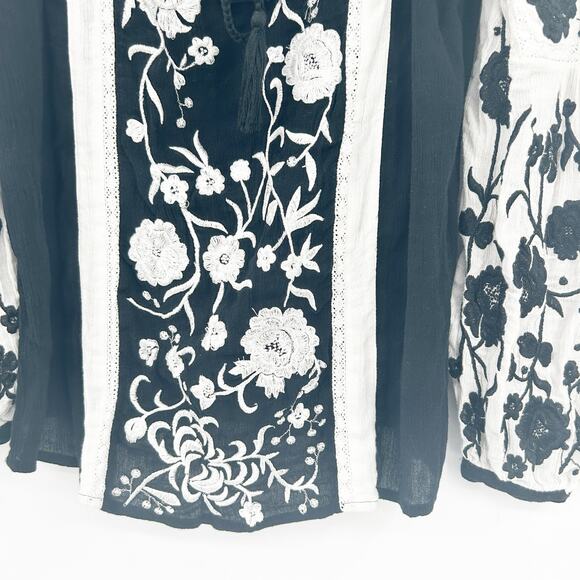 INC International Concepts Womens Boho Peasant Floral Embroidered Blouse Sz XSP‎ - Picture 4 of 8